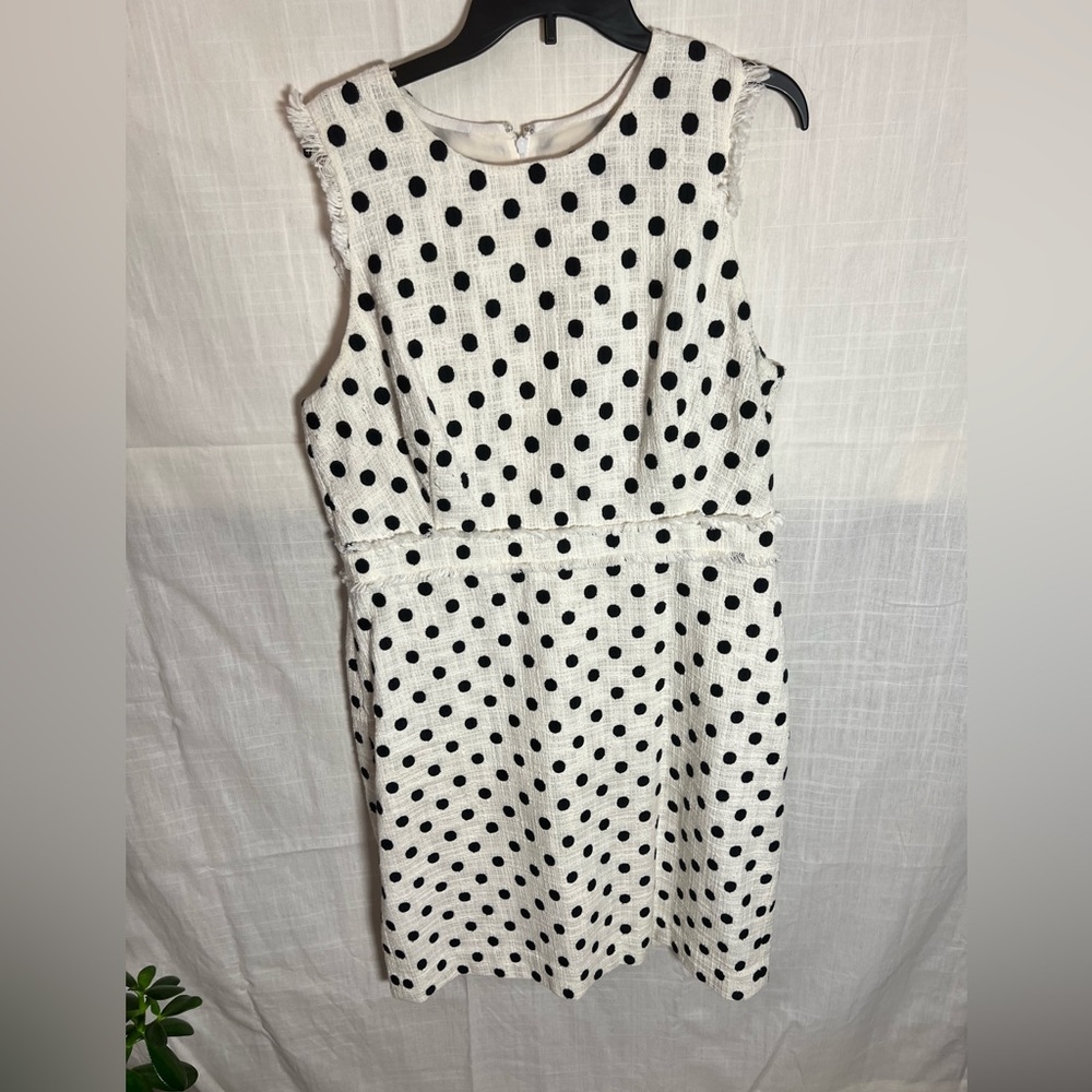 BOGO! J.Crew White Polka Dot Sleeveless Sheath Dress